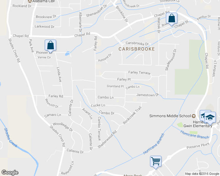 map of restaurants, bars, coffee shops, grocery stores, and more near 2311 Grantland Place in Birmingham
