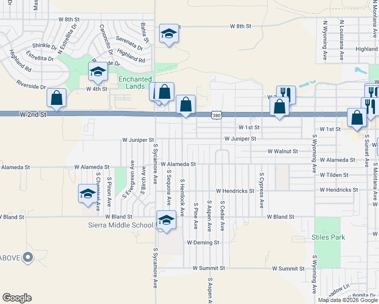 map of restaurants, bars, coffee shops, grocery stores, and more near 8 Pine Place in Roswell