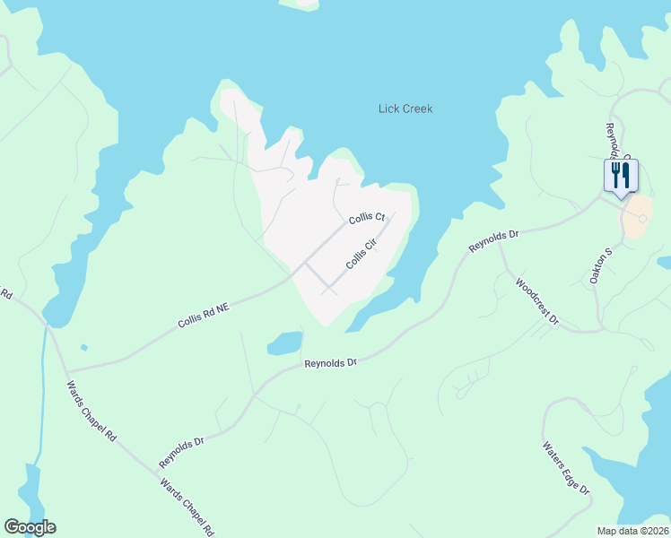 map of restaurants, bars, coffee shops, grocery stores, and more near 115 Collis Circle in Eatonton