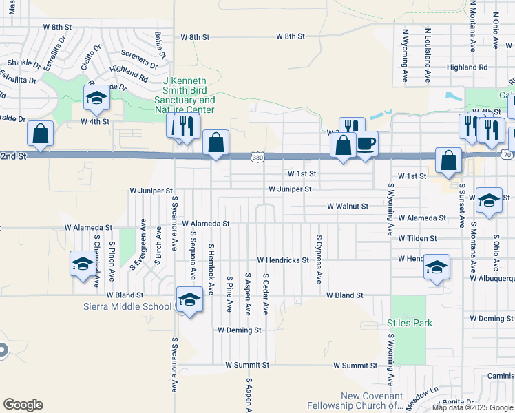map of restaurants, bars, coffee shops, grocery stores, and more near 29 Cedar Drive in Roswell
