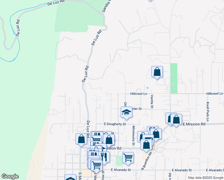 map of restaurants, bars, coffee shops, grocery stores, and more near 1047 North Orange Avenue in Fallbrook