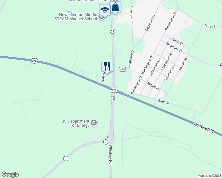 map of restaurants, bars, coffee shops, grocery stores, and more near 2520 Williston Road in Aiken