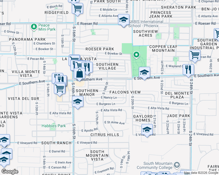 map of restaurants, bars, coffee shops, grocery stores, and more near 1808 East Lynne Lane in Phoenix