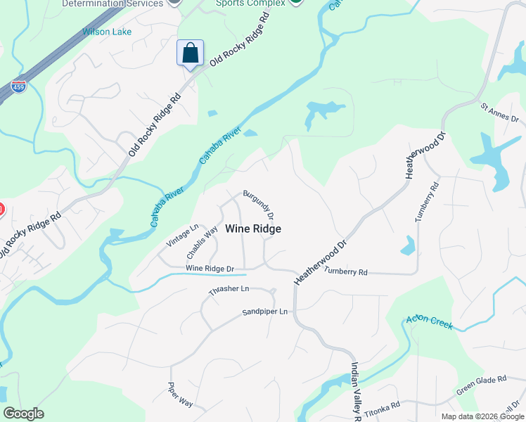map of restaurants, bars, coffee shops, grocery stores, and more near 4712 Wine Ridge Lane in Birmingham