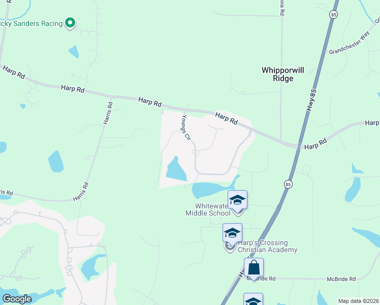 map of restaurants, bars, coffee shops, grocery stores, and more near 295 Youngs Circle in Fayetteville
