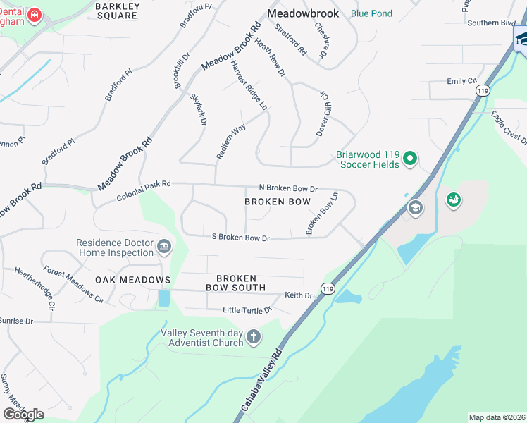 map of restaurants, bars, coffee shops, grocery stores, and more near 612 Cherokee Circle in Birmingham