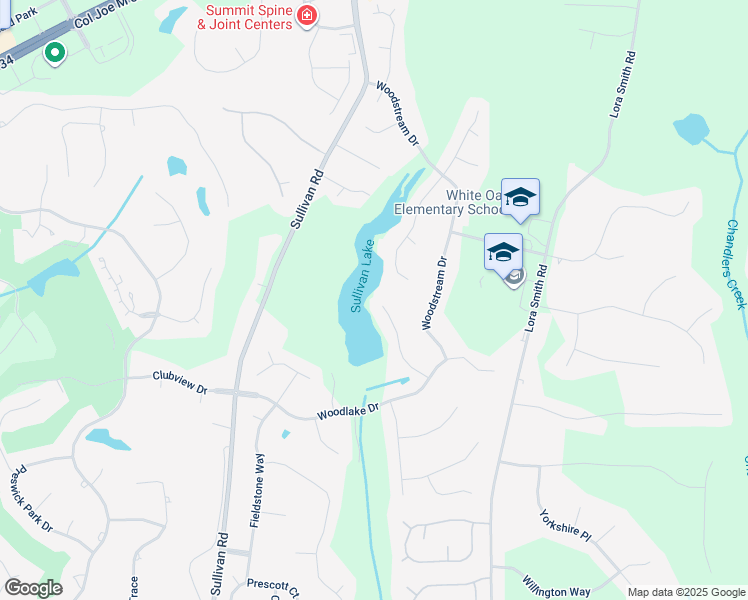 map of restaurants, bars, coffee shops, grocery stores, and more near 130 Shadowlake Trail in Newnan