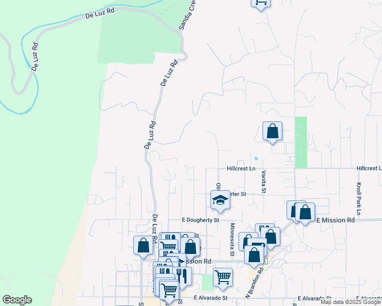 map of restaurants, bars, coffee shops, grocery stores, and more near 1047 North Orange Avenue in Fallbrook