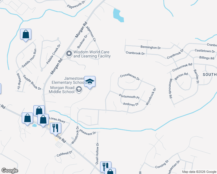 map of restaurants, bars, coffee shops, grocery stores, and more near 2815 Crosscreek Road in Hephzibah
