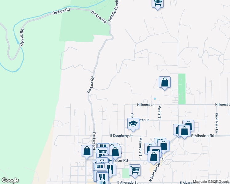 map of restaurants, bars, coffee shops, grocery stores, and more near 1270 Olive Avenue in Fallbrook