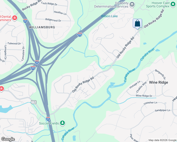 map of restaurants, bars, coffee shops, grocery stores, and more near 2419 Richelieu Lane in Hoover