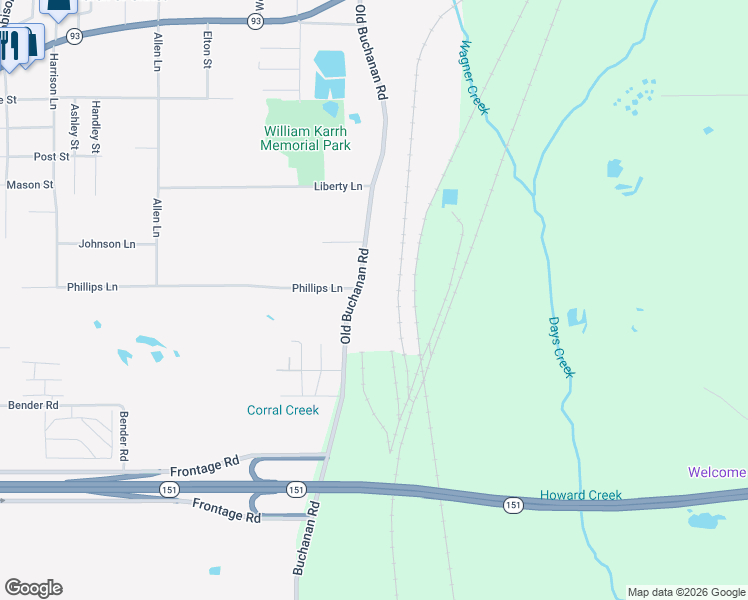 map of restaurants, bars, coffee shops, grocery stores, and more near 2601 Old Buchanan Road in Texarkana