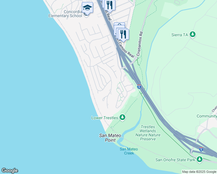 map of restaurants, bars, coffee shops, grocery stores, and more near 4060 Calle Isabella in San Clemente