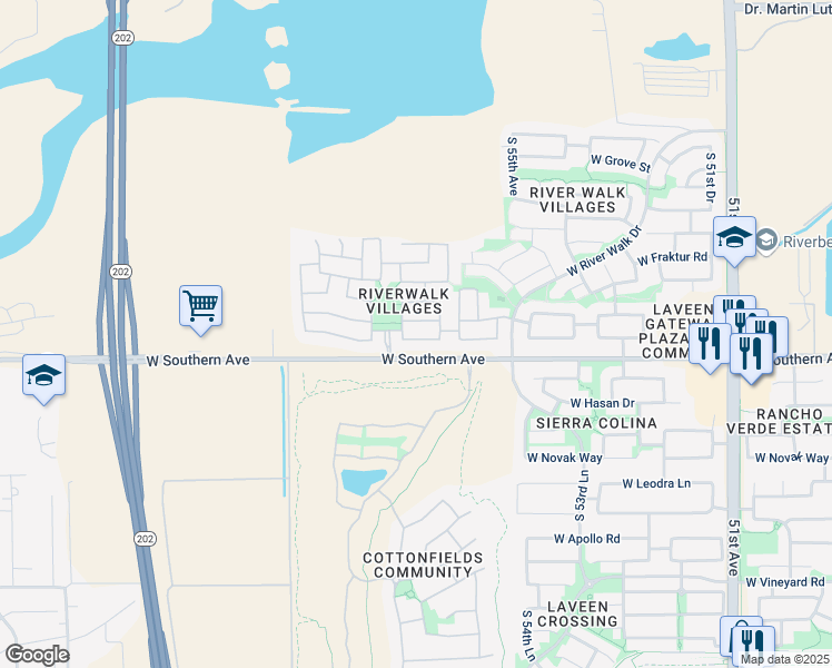 map of restaurants, bars, coffee shops, grocery stores, and more near 5635 West Huntington Drive in Phoenix