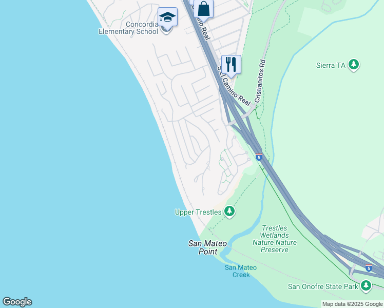 map of restaurants, bars, coffee shops, grocery stores, and more near 4032 Calle Louisa in San Clemente