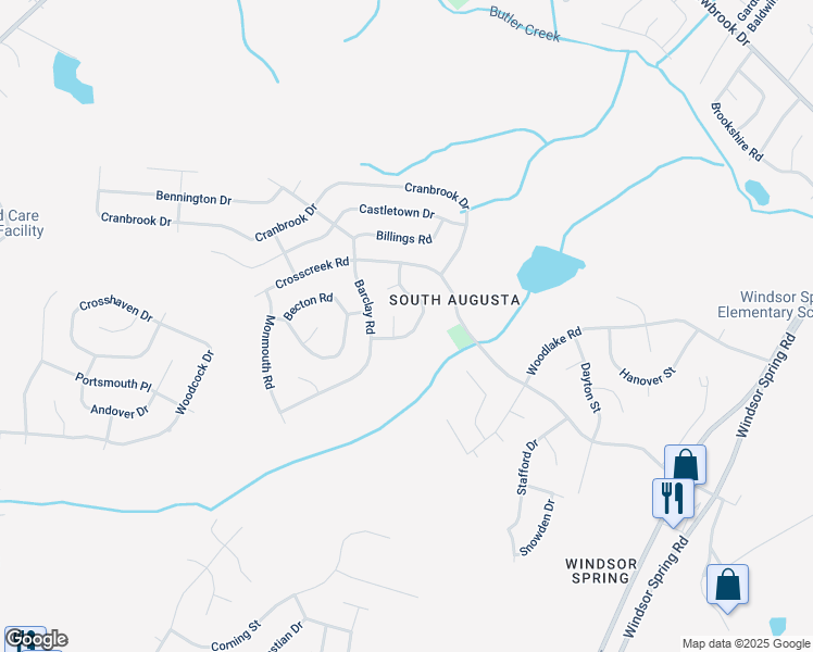 map of restaurants, bars, coffee shops, grocery stores, and more near 3517 Edmonton Street in Hephzibah