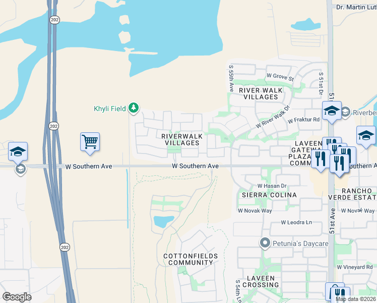 map of restaurants, bars, coffee shops, grocery stores, and more near 5635 West Huntington Drive in Phoenix