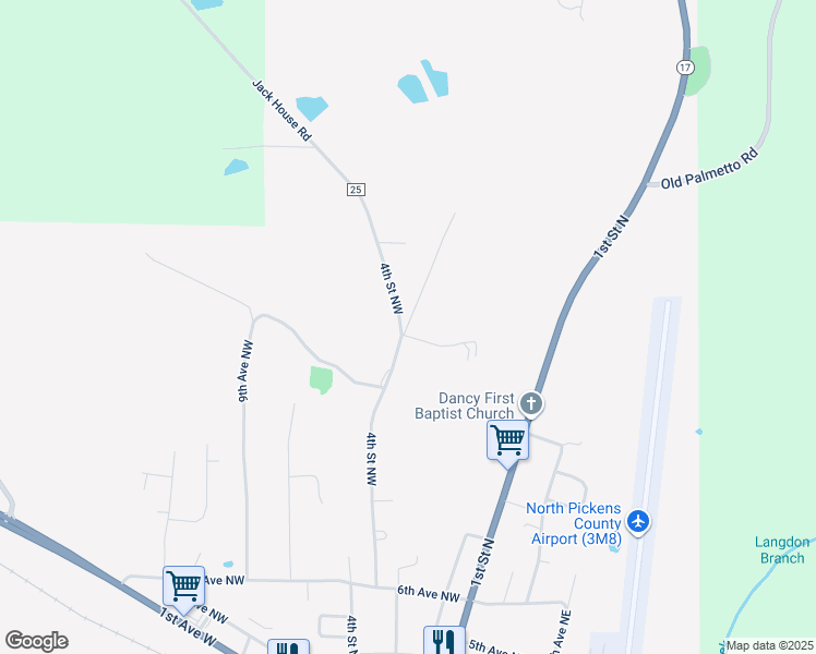 map of restaurants, bars, coffee shops, grocery stores, and more near 1100 4th Street Northwest in Reform