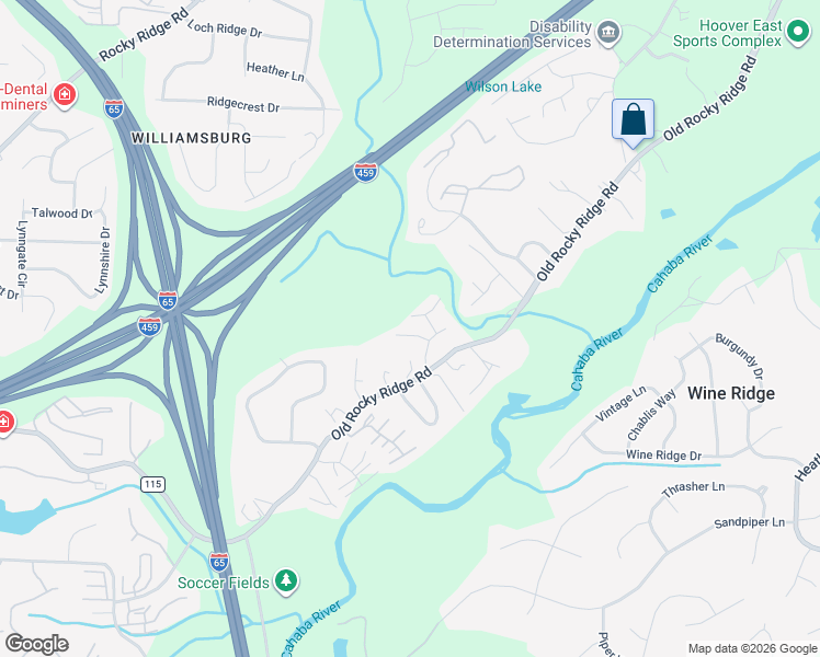 map of restaurants, bars, coffee shops, grocery stores, and more near 2407 Richelieu Lane in Birmingham