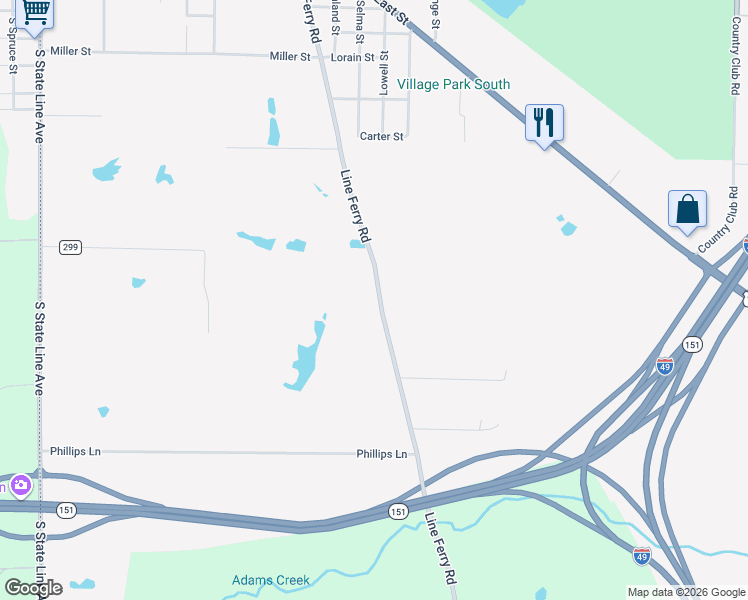 map of restaurants, bars, coffee shops, grocery stores, and more near 3109 Line Ferry Road in Texarkana