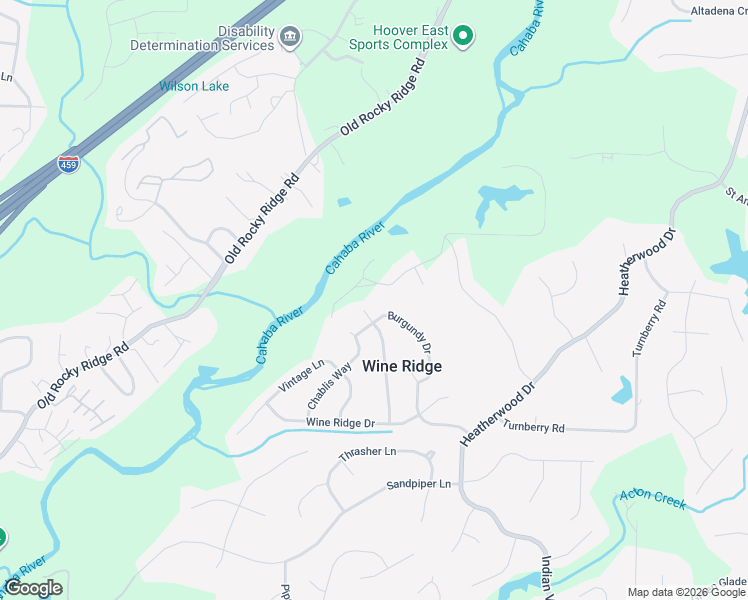 map of restaurants, bars, coffee shops, grocery stores, and more near 4601 Sylvaner Lane in Birmingham