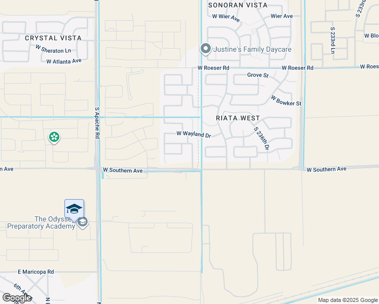 map of restaurants, bars, coffee shops, grocery stores, and more near 5864 South 239th Drive in Buckeye