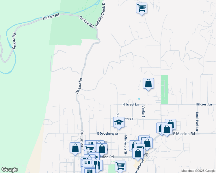map of restaurants, bars, coffee shops, grocery stores, and more near 1270 Olive Avenue in Fallbrook