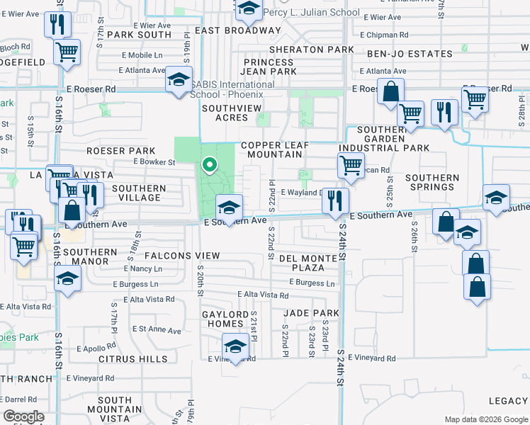map of restaurants, bars, coffee shops, grocery stores, and more near in Phoenix