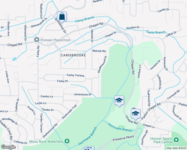 map of restaurants, bars, coffee shops, grocery stores, and more near 2517 South Haven Drive in Birmingham