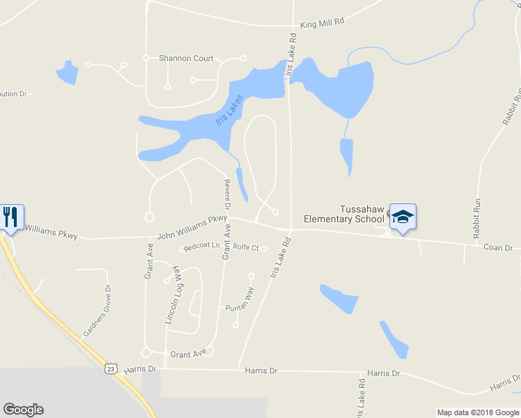 map of restaurants, bars, coffee shops, grocery stores, and more near 9046 Dawes Crossing in McDonough