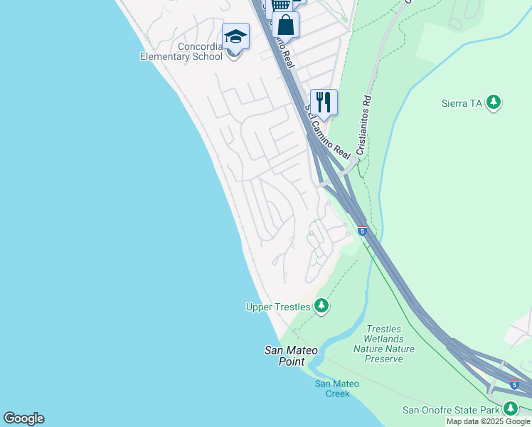 map of restaurants, bars, coffee shops, grocery stores, and more near 4024 Calle Louisa in San Clemente