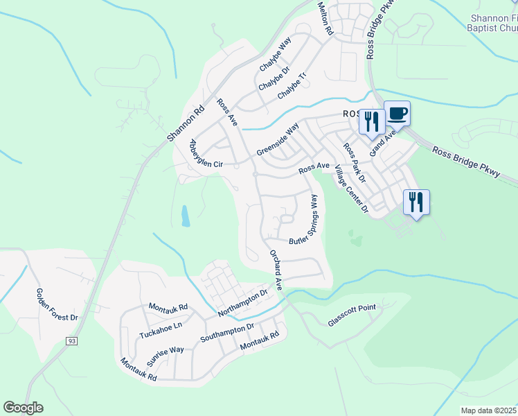 map of restaurants, bars, coffee shops, grocery stores, and more near 4240 Orchard Avenue in Birmingham