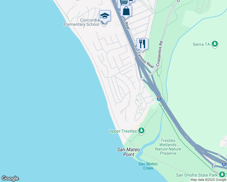 map of restaurants, bars, coffee shops, grocery stores, and more near 4032 Calle Louisa in San Clemente