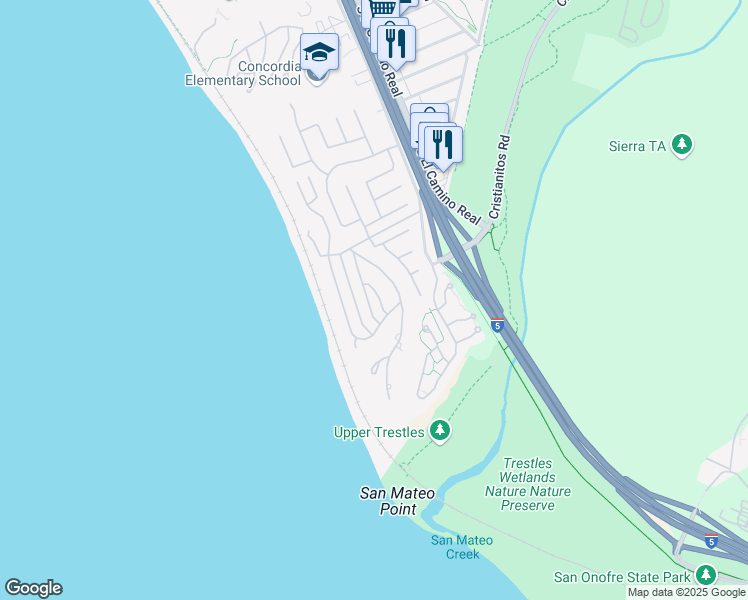 map of restaurants, bars, coffee shops, grocery stores, and more near 4026 Calle Lisa in San Clemente