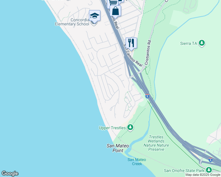 map of restaurants, bars, coffee shops, grocery stores, and more near 4026 Calle Lisa in San Clemente