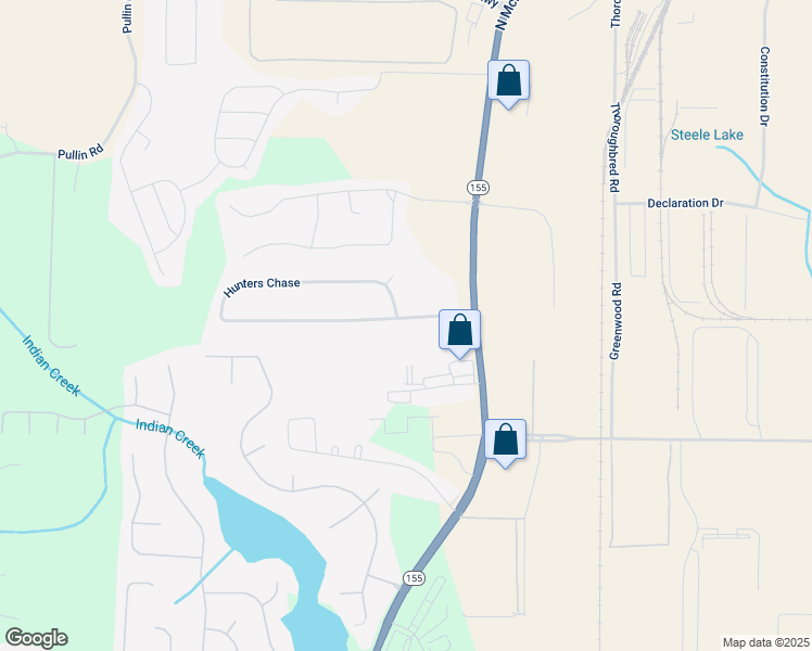 map of restaurants, bars, coffee shops, grocery stores, and more near 105 Hunters Chase in McDonough