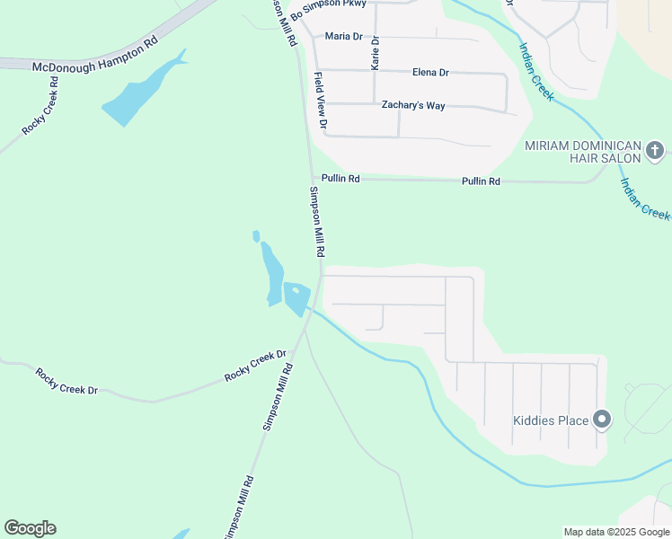 map of restaurants, bars, coffee shops, grocery stores, and more near 105 Penny Lane in McDonough