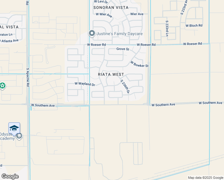map of restaurants, bars, coffee shops, grocery stores, and more near 5726 South 237th Drive in Buckeye