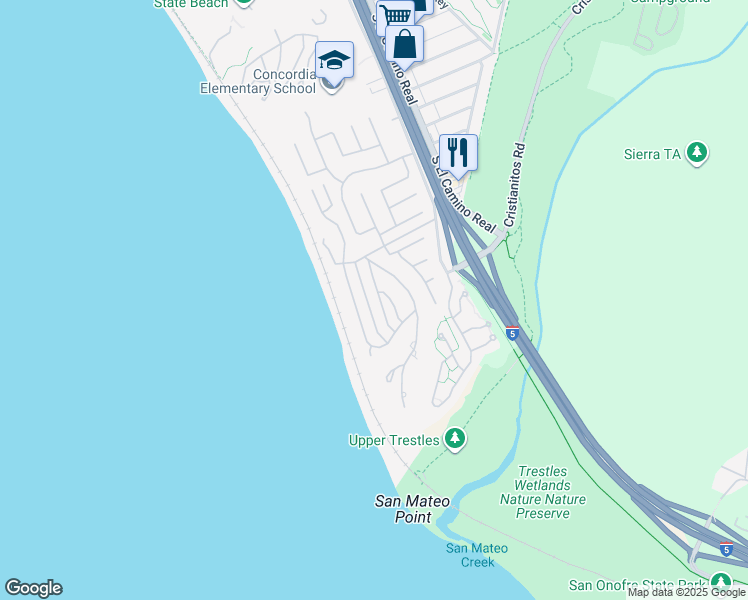 map of restaurants, bars, coffee shops, grocery stores, and more near 4020 Calle Louisa in San Clemente