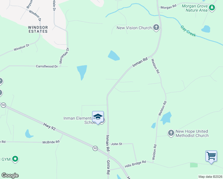 map of restaurants, bars, coffee shops, grocery stores, and more near 618 Inman Road in Fayetteville