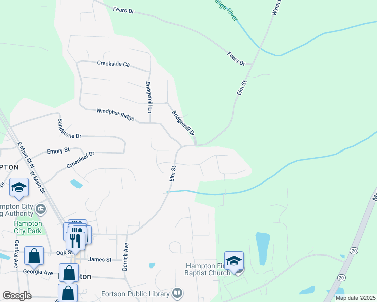 map of restaurants, bars, coffee shops, grocery stores, and more near 114 Elm St in Hampton