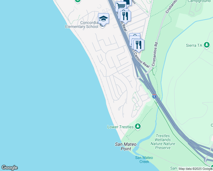 map of restaurants, bars, coffee shops, grocery stores, and more near 4014 Calle Ariana in San Clemente