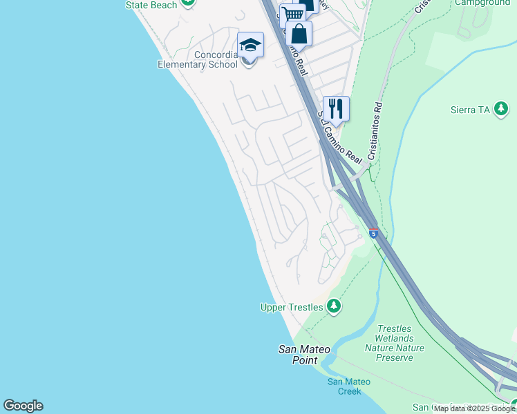 map of restaurants, bars, coffee shops, grocery stores, and more near 4014 Calle Ariana in San Clemente