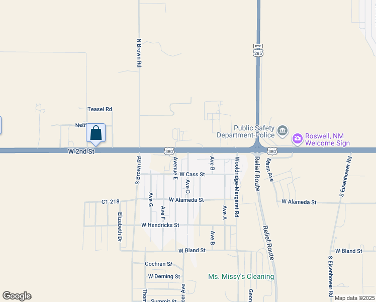 map of restaurants, bars, coffee shops, grocery stores, and more near 101 Avenue D in Roswell
