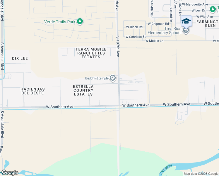 map of restaurants, bars, coffee shops, grocery stores, and more near 10737 West Pecan Road in Tolleson