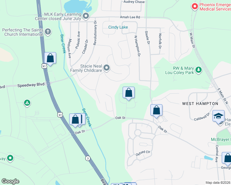 map of restaurants, bars, coffee shops, grocery stores, and more near 1036 Bluecoat Circle in Hampton