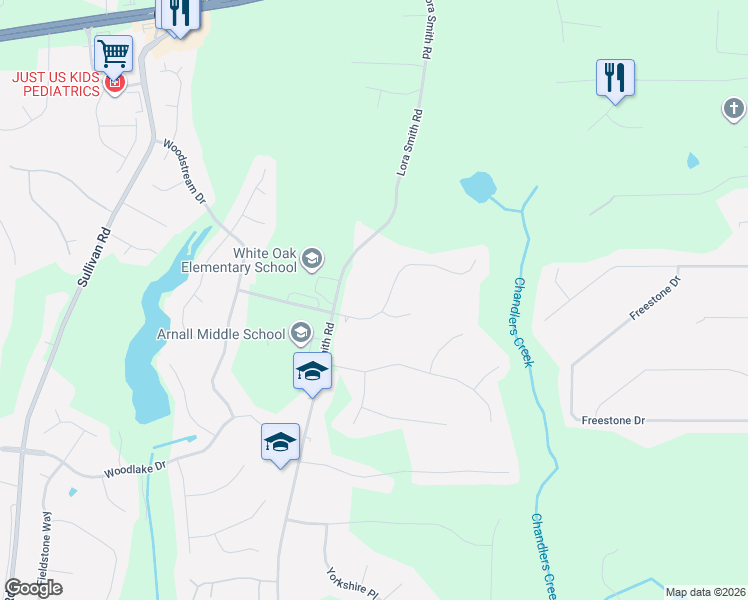 map of restaurants, bars, coffee shops, grocery stores, and more near 70 Legacy Lane in Newnan