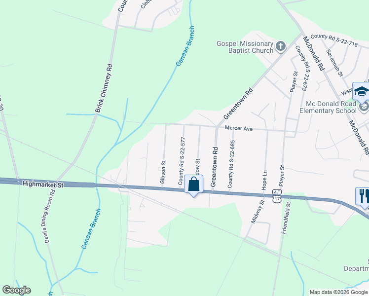 map of restaurants, bars, coffee shops, grocery stores, and more near 231 Meadow Street in Georgetown
