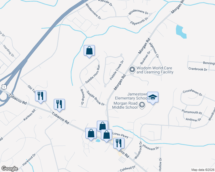 map of restaurants, bars, coffee shops, grocery stores, and more near 2702 Crestview Court in Hephzibah