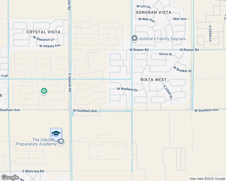 map of restaurants, bars, coffee shops, grocery stores, and more near 24011 West Wayland Drive in Buckeye